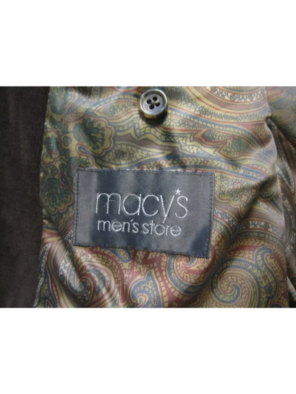 Lauren Ralph Lauren Corduroy Blazer 40R Elbow Patches Paisley Lining Y2K (MJ105)